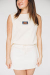 The Anna Active Skort War Eagle Woven Label | Bone
