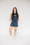 The Anna Active Tank War Eagle Woven Label | Navy