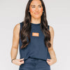 The Anna Active Tank War Eagle Woven Label | Navy