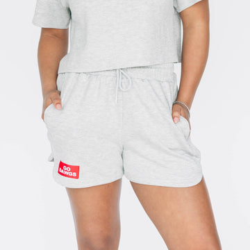 The Kristen Airy Lounge Shorts Go Dawgs Woven Label | Heather Grey