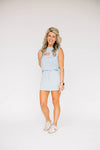 The Anna Active Skort War Eagle Woven Label | Light Blue