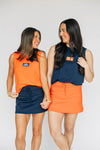 The Anna Active Skort War Eagle Woven Label | Orange