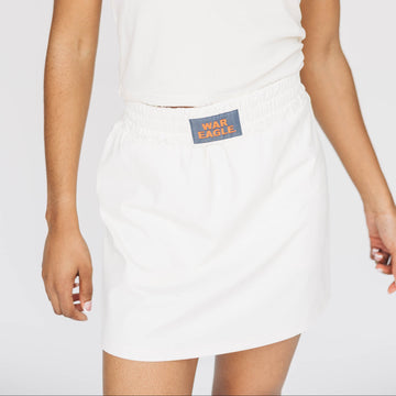 The Hayden High Waisted Skort War Eagle Woven Label | Bone