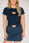 The Hayden High Waisted Skort War Eagle Woven Label | Navy