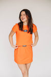 The Hayden High Waisted Skort War Eagle Woven Label | Orange