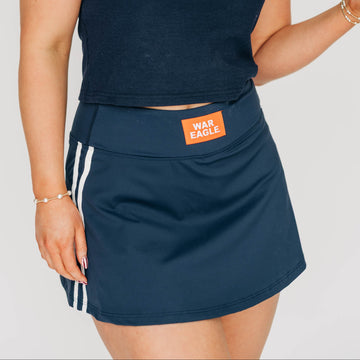 The Savannah Sporty Skort War Eagle Woven Label | Navy