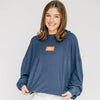 The Molly Corded Crew War Eagle Woven Label | Navy