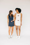 The Alli Airy Tank War Eagle Woven Label | Bone