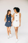 The Alli Airy Tank War Eagle Woven Label | Bone