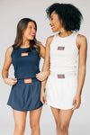 The Alli Airy Tank War Eagle Woven Label | Bone
