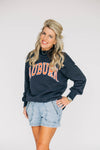 The Madi Classic Mockneck Auburn Applique | Navy