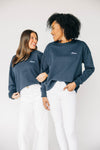 The Brooke Solid Crewneck Auburn | Navy