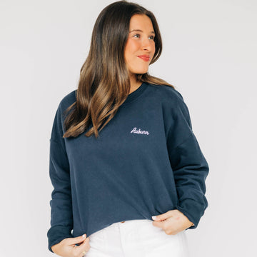 The Brooke Solid Crewneck Auburn | Navy