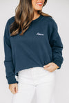 The Brooke Solid Crewneck Auburn | Navy