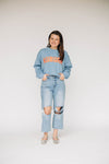 The Mallory Mockneck Auburn Gingham | Denim