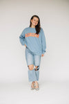The Mallory Mockneck Auburn Gingham | Denim