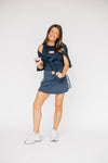 The Savannah Sporty Skort War Eagle Woven Label | Navy