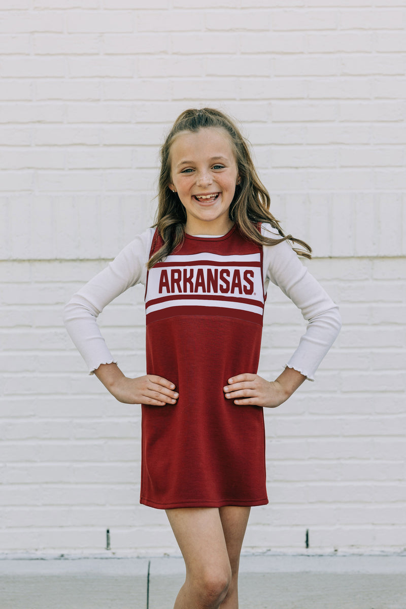 The University of Arkansas | Deep Red Striped Cheer Dress