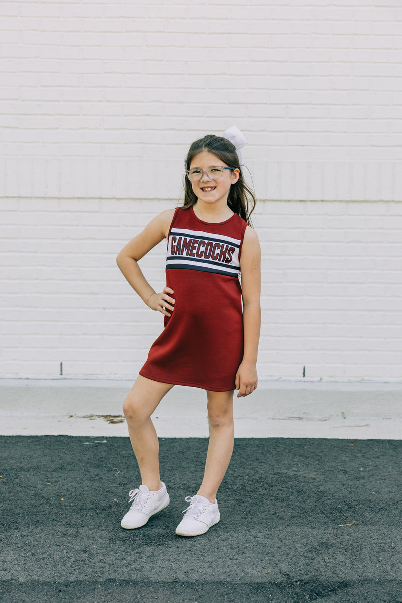 The University of South Carolina | Deep Red Striped Cheer Dress