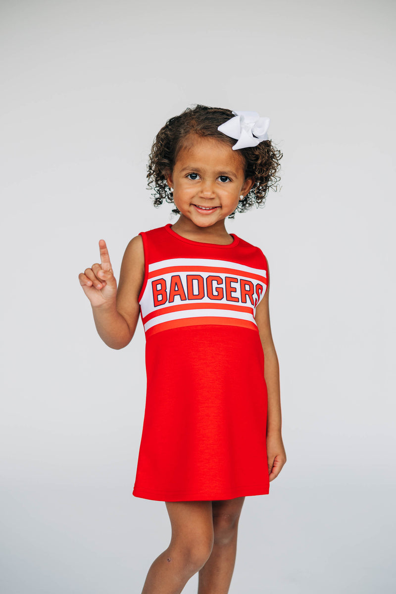 The University of Wisconsin | Bright Red Striped Cheer Dress