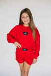 The Ava Airy Shorts Go Dawgs Woven Label | Youth Bright Red