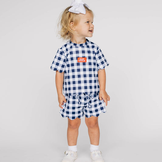 The Sue Scalloped Set Auburn | Youth Navy