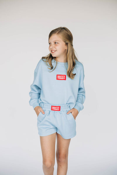 The Youth Light Blue Ava Airy Shorts | Hotty Toddy Woven Label