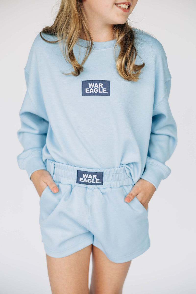 The Youth Light Blue Ava Airy Crewneck | War Eagle Woven Label