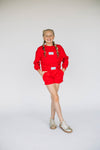 The Ava Airy Crewneck Hotty Toddy Woven Label | Youth Bright Red