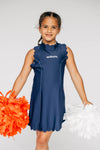 The Sarah Scalloped Dress Auburn | Youth & Toddler Navy