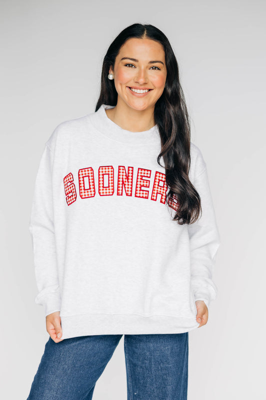 The Mallory Mockneck Oklahoma Gingham | Ash