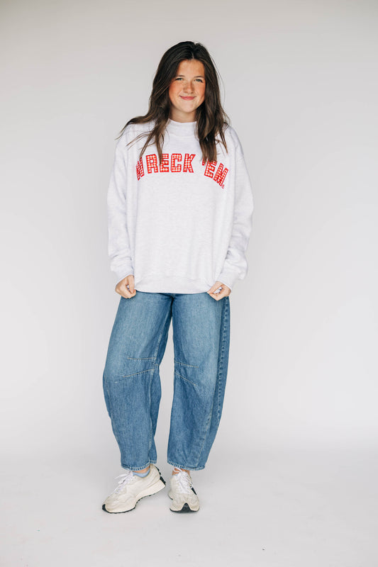 The Mallory Mockneck Texas Tech Gingham | Ash
