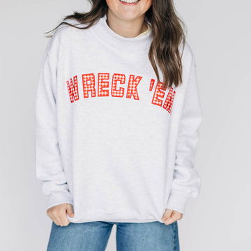 The Mallory Mockneck Texas Tech Gingham | Ash