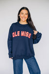 The Mallory Mockneck Ole Miss Gingham | Navy