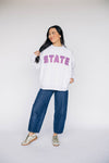 The Mallory Mockneck Mississippi State Gingham | Ash