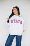 The Mallory Mockneck Mississippi State Gingham | Ash