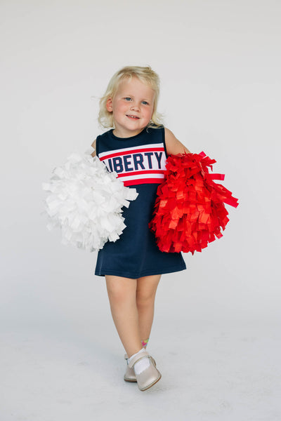 The Liberty University | Navy Striped Cheer Dress