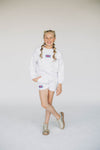 The Becca Boxy Crewneck Hotty Toddy Woven Label | Youth Ash