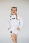 The Becca Boxy Crewneck Hail State Woven Label | Youth Ash