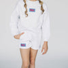 The Becca Boxy Crewneck Hotty Toddy Woven Label | Youth Ash