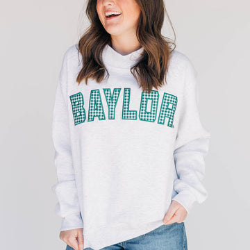 The Mallory Mockneck Baylor Gingham | Ash