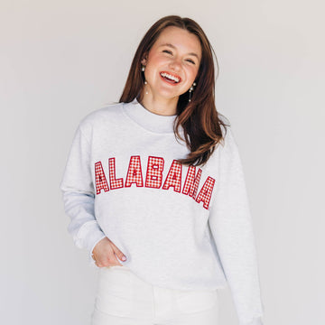 The Mallory Mockneck Alabama Gingham | Ash