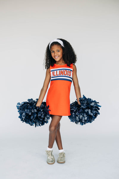 The Illinois | Orange Striped Cheer Dress