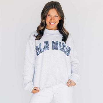 The Mallory Mockneck Ole Miss Gingham | Ash