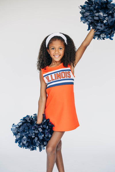 The Illinois | Orange Striped Cheer Dress