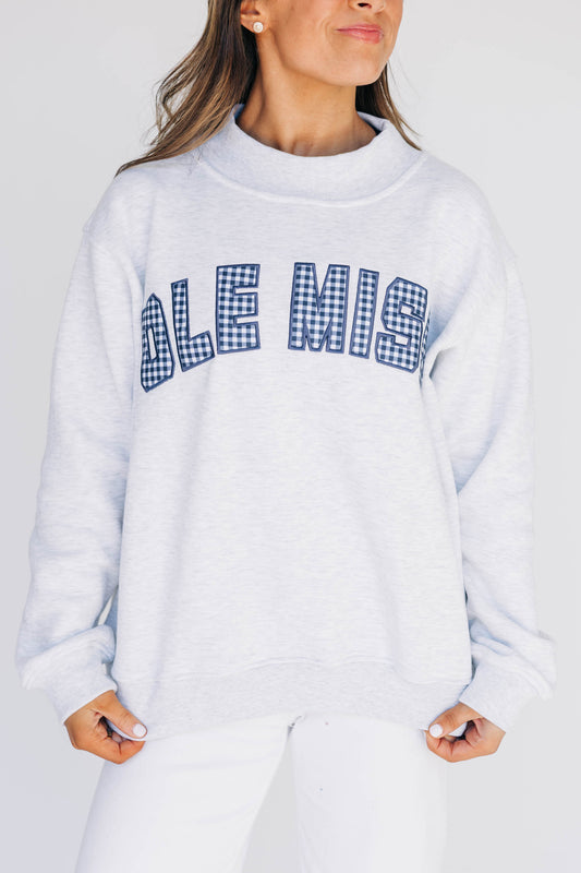 The Mallory Mockneck Ole Miss Gingham | Ash
