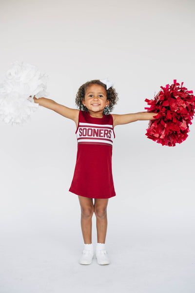 The University of Oklahoma | Deep Red Striped Cheer Dress