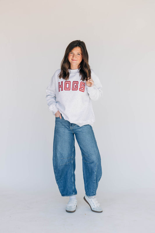 The Mallory Mockneck Arkansas Gingham | Ash