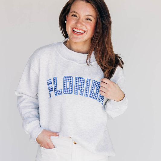 The Mallory Mockneck Florida Gingham | Ash