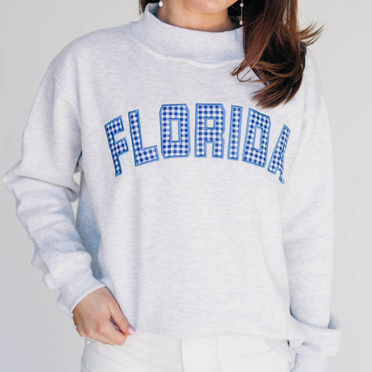 The Mallory Mockneck Florida Gingham | Ash